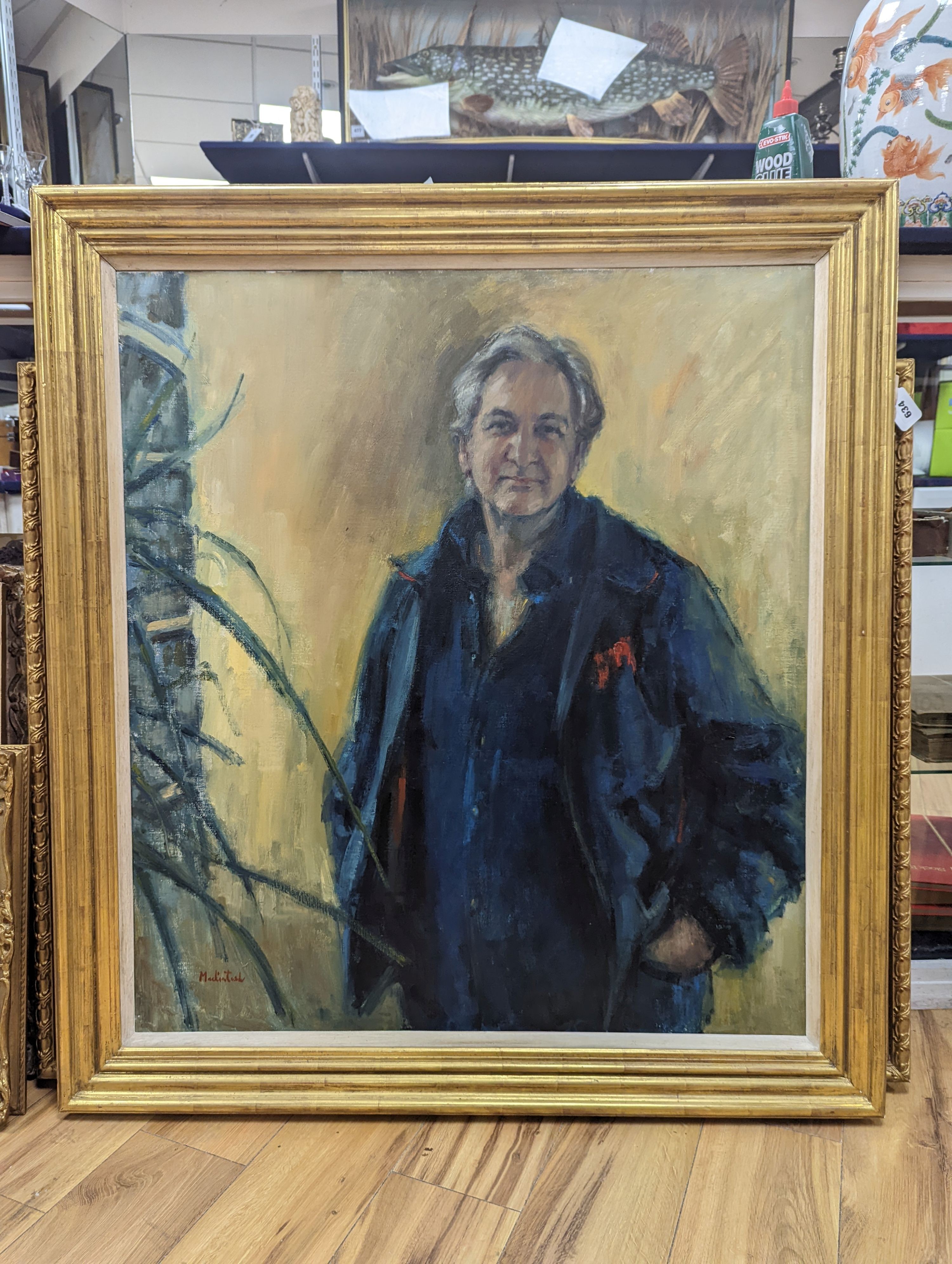 Anne Mackintosh, oil on canvas, portrait of Michael Winner 95x85cm